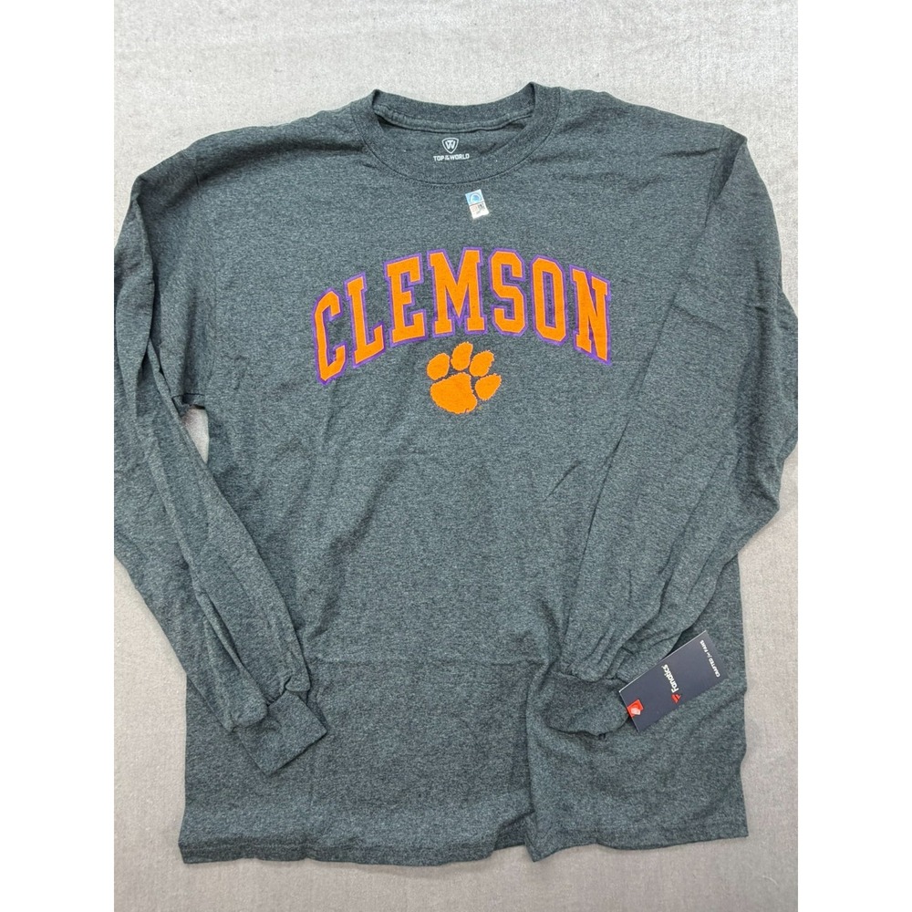 NWT Clemson University Tigers Long Sleeve Shirt NCAA Gray Large Top of the World